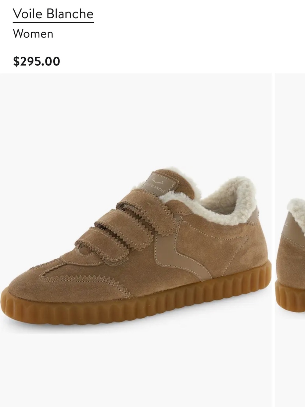 Voile Blanche Cream Shearling-Lined Suede Sneaker